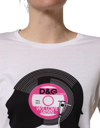 White D&G WE LOVE JAPAN Print Cotton T-shirt