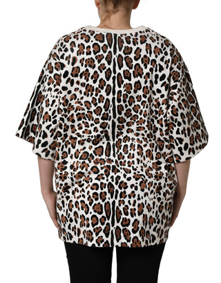 Multicolor Leopard Print Crew Neck T-shirt