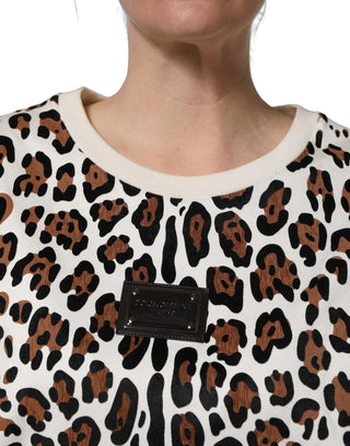 Multicolor Leopard Print Crew Neck T-shirt