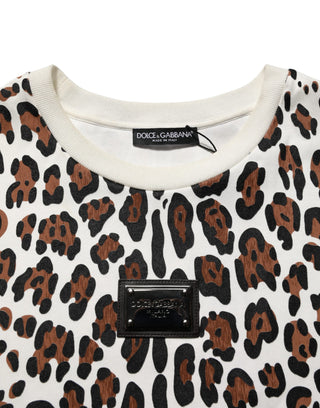 Multicolor Leopard Print Crew Neck T-shirt