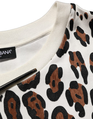 Multicolor Leopard Print Crew Neck T-shirt