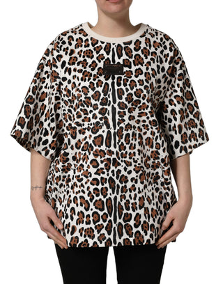 Multicolor Leopard Print Crew Neck T-shirt
