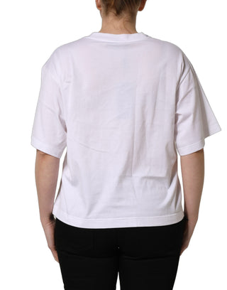 White Italia Flag Patch Round Neck T-shirt
