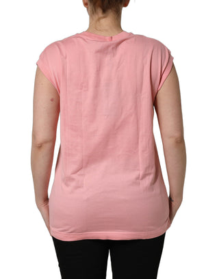 Pink Cotton DG Logo Round Neck Tank T-shirt