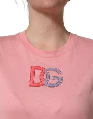 Pink Cotton DG Logo Round Neck Tank T-shirt