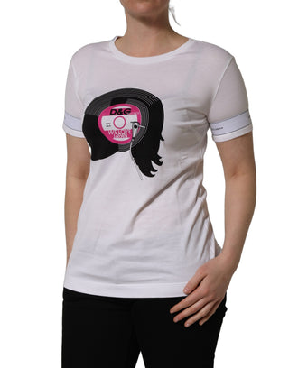 White D&G WE LOVE JAPAN Print Cotton T-shirt
