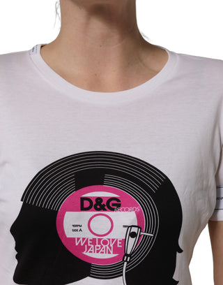 White D&G WE LOVE JAPAN Print Cotton T-shirt