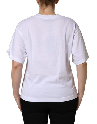 White Cotton DG Logo Patch Crew Neck T-shirt