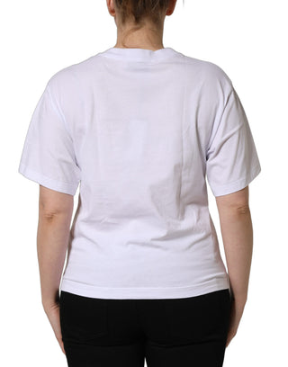 White Cotton DG Logo Patch Crew Neck T-shirt