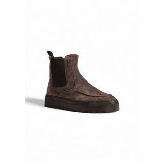 Gray Suede Leather Chelsea Boots