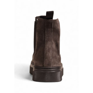 Gray Suede Leather Chelsea Boots