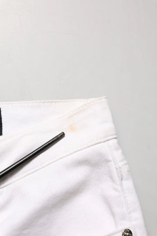 White Cotton Skinny Mid Waist Denim Jeans
