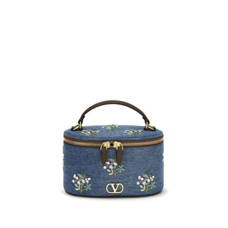 Blue Cotton Handbag