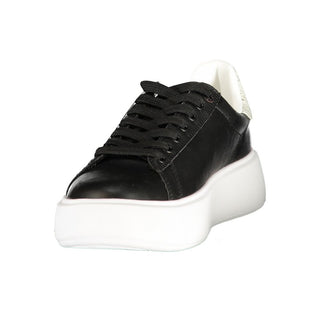 Zapatillas de mujer de poliuretano negro