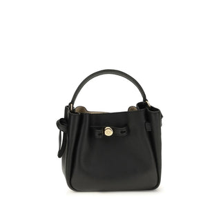 Bolso de hombro Bos Taurus de piel de becerro negra