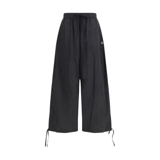 Black Polyester Casual Pants
