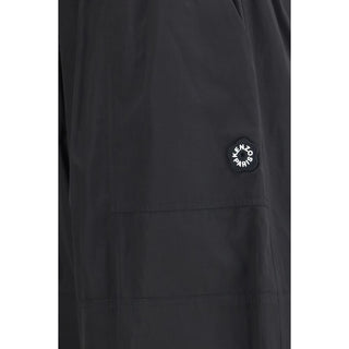 Black Polyester Casual Pants