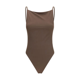 Brown Polyamide One-Piece Swimsuit