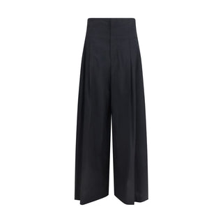 Black Cotton Casual Pants