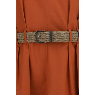 Orange Cotton Casual Dress