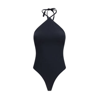 Traje de baño de una pieza de poliamida negro