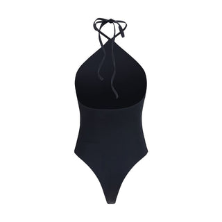 Traje de baño de una pieza de poliamida negro