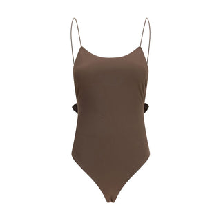 Brown Polyamide One-Piece Swimsuit