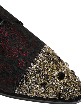 Black Red Embellished Derby Dress Formal Shoes