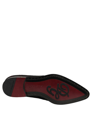 Black Red Embellished Derby Dress Formal Shoes