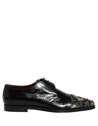 Black Embellished Men Derby Dress Formal Shoes
