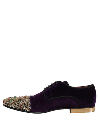 Violet Suede Embellished Derby Dress Shoes
