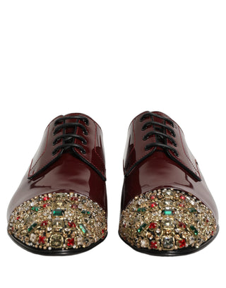 Maroon Embellished Derby Dress Formal Shoes