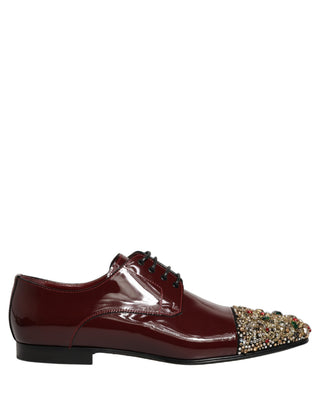 Maroon Embellished Derby Dress Formal Shoes