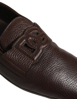 Brown Deerskin Leather Driver Loafers Shoes