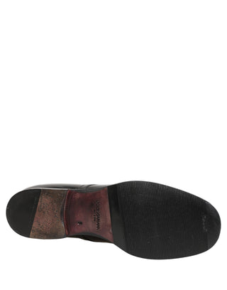 Zapatos formales derby de cuero negro con cordones  