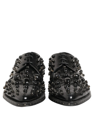 Black Leather Studded Men Formal Derby Shoes