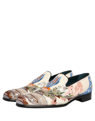 Multicolor Sequin Embroidered Loafers Shoes