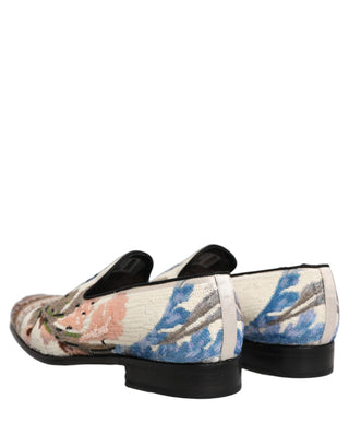 Multicolor Sequin Embroidered Loafers Shoes