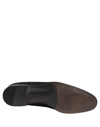 Black Brocade Men Slip On Dress Loafers Shoes