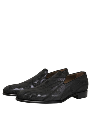Black Brocade Men Slip On Dress Loafers Shoes