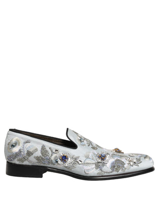 Mocasines para hombre blancos con adornos florales