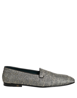 Mocasines de vestir grises con brillo de lurex para hombre