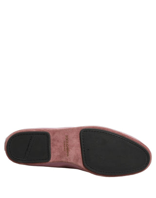 Pink Velvet Slip On Men Flats Loafers Shoes