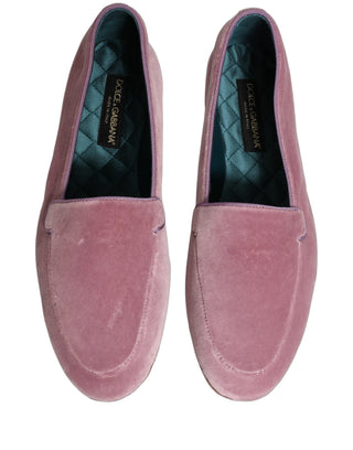 Pink Velvet Slip On Men Flats Loafers Shoes