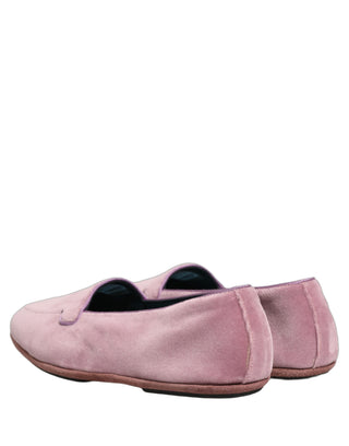 Pink Velvet Slip On Men Flats Loafers Shoes