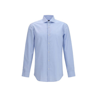 Camisa de vestir de algodón azul