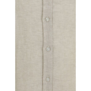 Beige Linen Dress Shirt