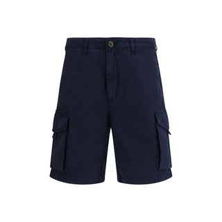 Blue Cotton Bermuda Shorts