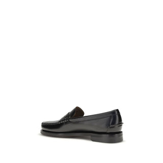Black Calf Leather Bos Taurus Slip-On Loafers
