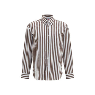 Brown Cotton Pattern Shirt